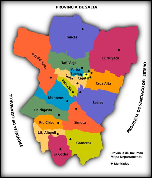 Mapa de Divisi�n Pol�tica de la Provincia de Tucum�n